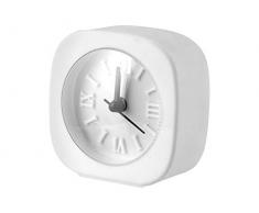 H&H Sveglia Gommata Quadrato Cm8 Arredo E Decorazioni Casa, Bianco, 8 cm