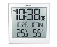 Technoline WS 8015 Weiss Orologio Radio, Bianco, 22.3x2.5x22.3 cm