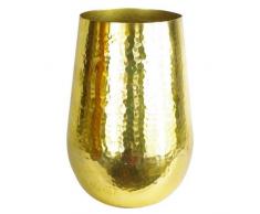 Leaf Vaso Alto in Metallo Dorato a Forma di Foglia, Medio 17 x 25 cm, 17 x 25 cm