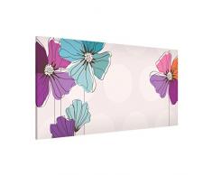 Apalis 108794 papavero Lavagna magnetica in Pastel Memoboard Design in metallo croce motivo parete magnetico ufficio cucina in acciaio a parete, 37 x 78 cm