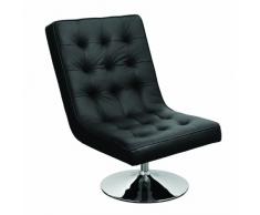 Premiere Housewares 2401216 Sedia Girevole, Regolabile Madrid in Ecopelle e Base Cromo, 94/100x60x 85 cm, Nero