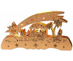 Star, Candelabro LED Natalizio da Finestra, 5 luci, in Legno