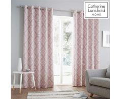 Catherine Lansfield Azteco Tenda con Occhielli 167,6 x 228,6 cm Blush