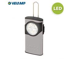 Velamp COMPACT2 Lampada Tascabile Extra Piatta, Ispezione 3 LED, Autonomia 40 Ore, Gancio, Compact, Appendibile, Super Luminosa, Campeggio Emergenza Pesca Trekking, Grigio