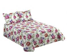 Viantala Tania 103Â Set Copripiumino, Letto 180, Cotone, Fucsia e Bianco.