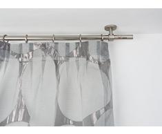 InCasa Bastone per Tende à 20 mm, L. 280 cm in Acciaio Satinato - Completo