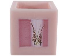 Magic Candle World Lanterns lampada lanterna con vetro Fusing decorazioni, Rosa, 11.5Â x 11.5Â x 11.5Â cm
