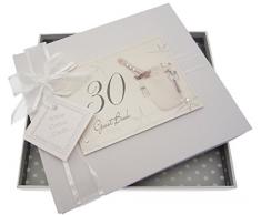 30 Bianco Carte di Cotone con Il Testo in Inglese e Spina per Il Secchio Champagne o Libro degli Ospiti