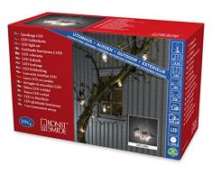Konstsmide LED birra giardino catena, trasparente, 10Â lampadine trasparenti, 80Â diodi a luce bianca calda, 24Â V trasformatore esterno, cavo grigio 2385Â âÂ 330