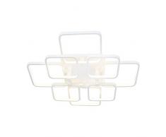 Homemania Lampada a Soffitto Plaza Plafoniera, Quadrata, da Parete, Bianco in Metallo, 66 x 66 x 12 cm, 1 x LED, 152W, 15960LM, 4200K, Luce Bianca Naturale