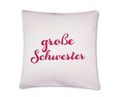 Die GrÃ¤fin - Cuscino a Righe per Bambini, in Cotone Biologico, 30 x 30 cm, Colore: Rosa