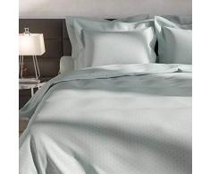 Heckett Lane Biancheria da Letto, 100% Cotone makò Satinato Puntini 200 x 220 (60 x 70) Chalk Blue
