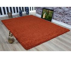 Vimoda Moderno Tappeto Shaggy Pelo Lungo Pelo Alto, Tappeto Runner, Soft Touch, Uni Terracotta; Dimensioni: 60Â x 220Â cm