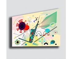 Quadro Moderno KANDINSKY stile 30x50 cm COMPOSIZIONE Sole raggio ROSSO asratto - RIPRODUZIONE STAMPA SU TELA Canvas camera da letto grande Quadri Moderni Arte Astratto Cucina Soggiorno