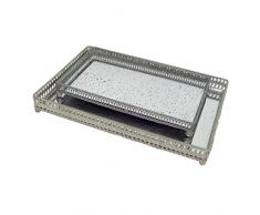 Better & Best Set di vassoi di Specchio Antico, Metallo Multicolore, Vetro, Grigio, 47Â x 31Â x 6Â cm, 2Â Pezzi