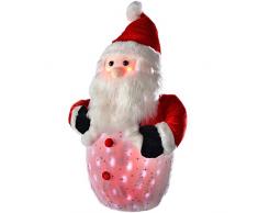 WeRChristmas - Decorazione natalizia con Babbo Natale alto 45 cm, con carillon e luci LED a effetto nevicata