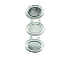 Perlina Casa lampadario a Sospensione con 3 Bicchieri di 14 x 10 mm, Placcato Argento Satinato