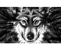 GIFTCOMPANYITALY OGGETTI IDEE DESIGN Zerbino Lupo, Cocco, Colorato, 75x2x45 cm