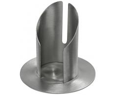 wiede Uomo roehre portacandele in Ottone nichelato Opaco Spazzolato, Cera, Argento, 9Â x 10Â cm