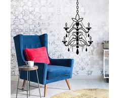 Walplus Mobili Set Lampadario rimovibile autoadesivo UFFICIO DECORAZIONE CASA Adesivi da parete, nera, 34 x 82 cm