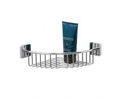 Tiger Onu - Mensola da doccia in acciaio INOX cromato, 21,8 x 8,4 x 21,8 cm