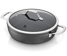 Beka 13566304, Casseruola Ampia Antiaderente Titan, con Coperchio di Vetro e 2 Manici Laterali, 30 cm