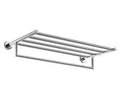 INDA A10680CR Gealuna Portateli con Portasalviette, Ottone, Cromato, 29 x 65 x 12 cm