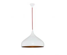 Homemania Lampada a Sospensione Orlando Colore in Metallo-per Salotto, Soggiorno, Cucina, Camera, Ufficio E27, 40 W, Bianco, Taglia Unica