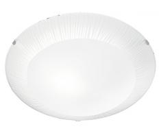 Trio 603100100 Plafoniera, Bordo Linee Chiare, Vetro Bianco