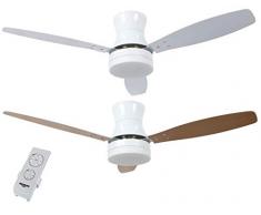 Bastilipo 7838-Mykonos - Ventilatore da soffitto a LED, con telecomando e pale reversibili