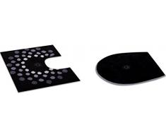 Grund Blossom - Tappetino per tavoletta Copri WC, con Cristalli, 47 x 50 cm, Colore: Nero