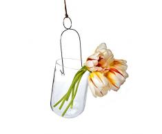 Chive Perlon Appeso Vaso, Vetro, Trasparente, Vetro, Clear, Small