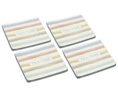 Kitchen Craft Classic Collection Sottobicchieri in Ceramica Stile Vintage, Set da 4 Pezzi