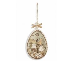 Villa dâEste Home Tivoli Easter Appendino Uovo con Conigli, Plastica + Legno, Marrone