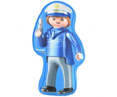 Playmobil United Labels City Action - Cuscino per cameretta dei Bambini, Motivo: Polizia, ca. 21,5 x 37 x 5 cm