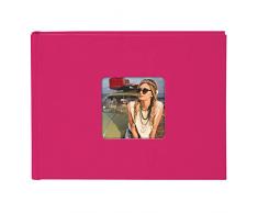 Goldbuch, Album Fotografico Living, Pagine Bianche con divisori in Pergamena, Copertina di Alta qualitÃ in Carta Strutturata Effetto Lino, Pink, 21,5x16,5 cm