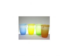 DEM Crystal Caraffa Graduata Colori Assortiti Lt. 1,5-19X19X, Plastica Polipropilene, 19X19X H 21 Cm