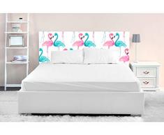 Oedim - Testiera per Letto in PVC, Stampa Digitale, Motivo: Fenicotteri Blu e Rosa, 100 x 60 cm, Disponibile in Diverse Misure