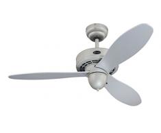 78174 Airplane 105 cm ventilatore a soffitto per interni a tre pale, finitura argento