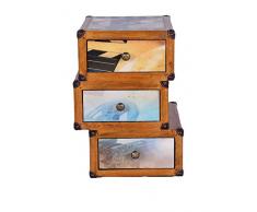 Stones Collezione Hollywood Cassettiera, Legno, Multicolore, 38x55x55 cm