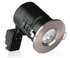 Aurora Enlite - Faretti da soffitto a LED COB GU10 ignifugo IP65 in nichel satinato â foro 75 mm â profonditÃ incasso 115 mm