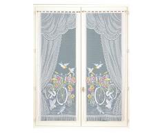 HomemaisonÂ âÂ Coppia di Tende frangÃ©s Spirito Country, Poliestere, Bianco, 160Â x 60Â cm