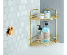 Metaltex serie Brass - Mensola rettangolare a 1 piano per bagno - (463001)