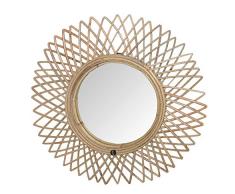 Deco&Co - Specchio in Rattan, Taglia Unica