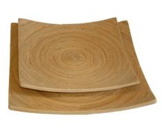 T & G Bamboo Set di Medie e Grandi Piatti Quadrati
