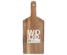 H&H Tagliere Rettangolare Corteccia, Legno, Marrone, 40x16x4.5 cm