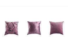 Galileo Casa 2410611 Cuscino Arredo, Velluto, Grigio/Fucsia, 45x55x1 cm