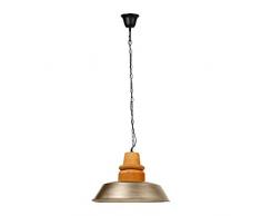 lum & Co lampada a sospensione Metallo E Legno coz, Grigio industriale