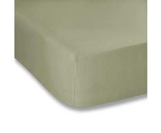 Bianca Plain Dyed Percale sotto Letto 160, 100% aldodón, Verde Military Green, 160 X 200Â