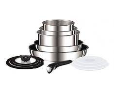 Tefal, Set di pentole Ingenio, Acciaio Inossidabile, Stainless Steel, 39 x 39 x 28 cm